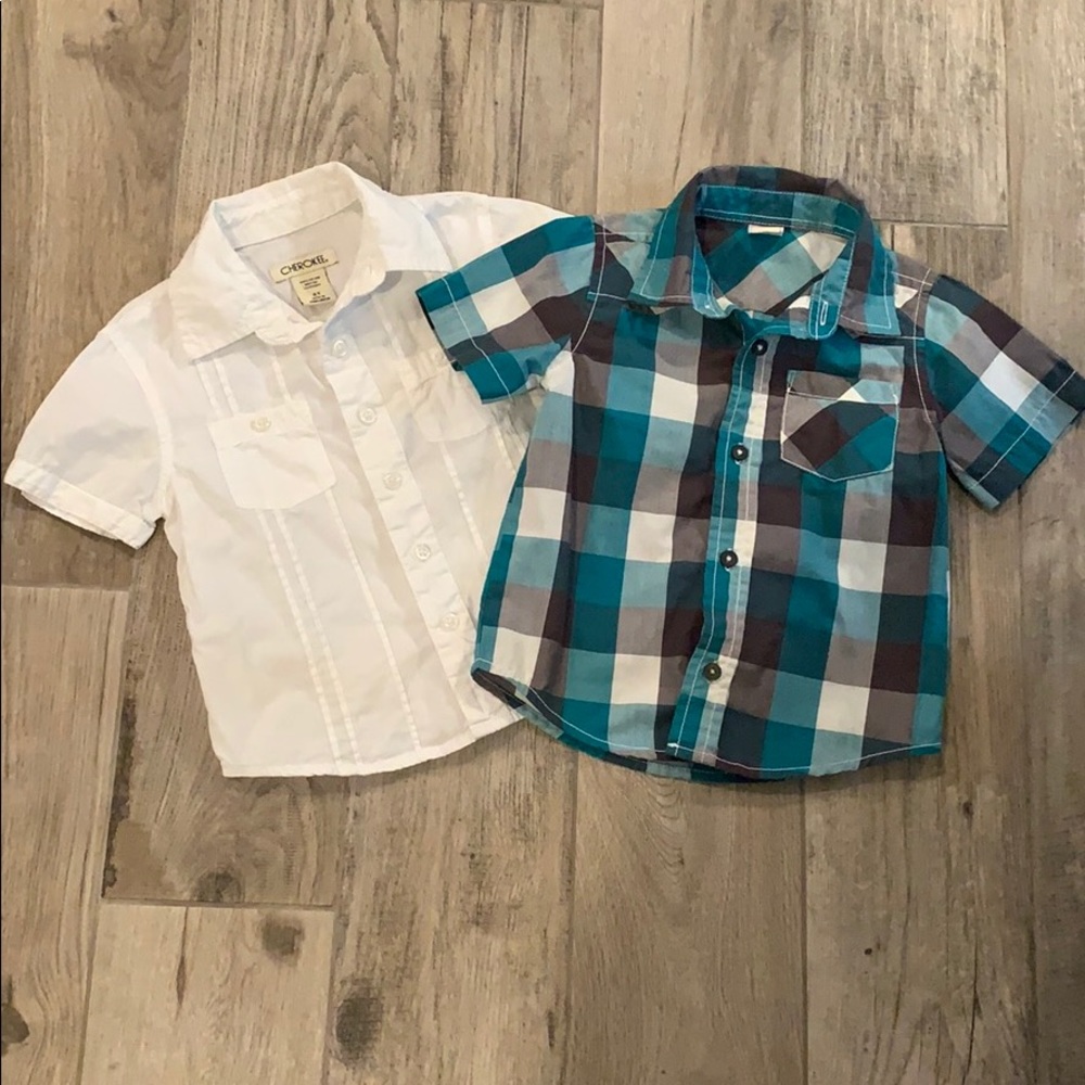 EUC Bundle of 2 button down shirts, sz 2T